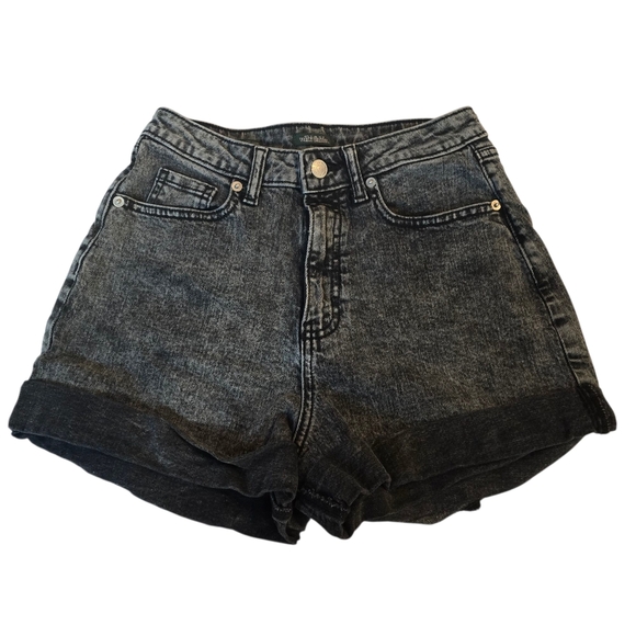 Wild Fable Super High Cuffed Shorts Black Denim Dark Wash Size 2 - Picture 1 of 7